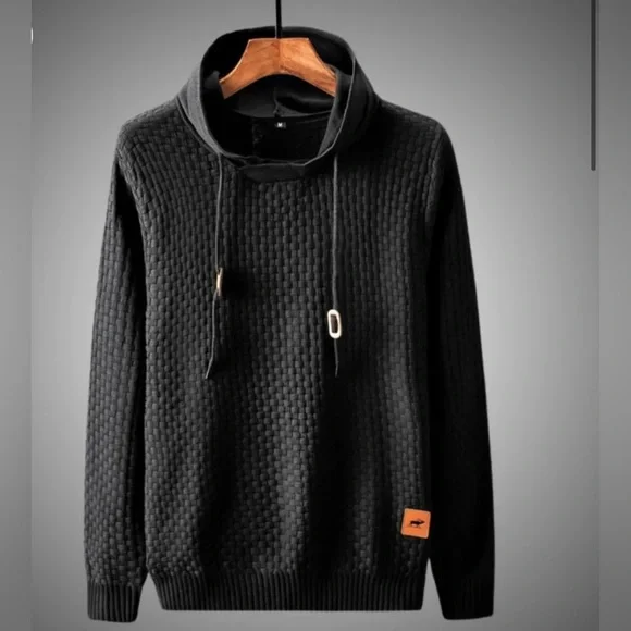 NWT Limitsix Quilted Pullover Hoodie Sweater black in size Large - Picture 2 of 7